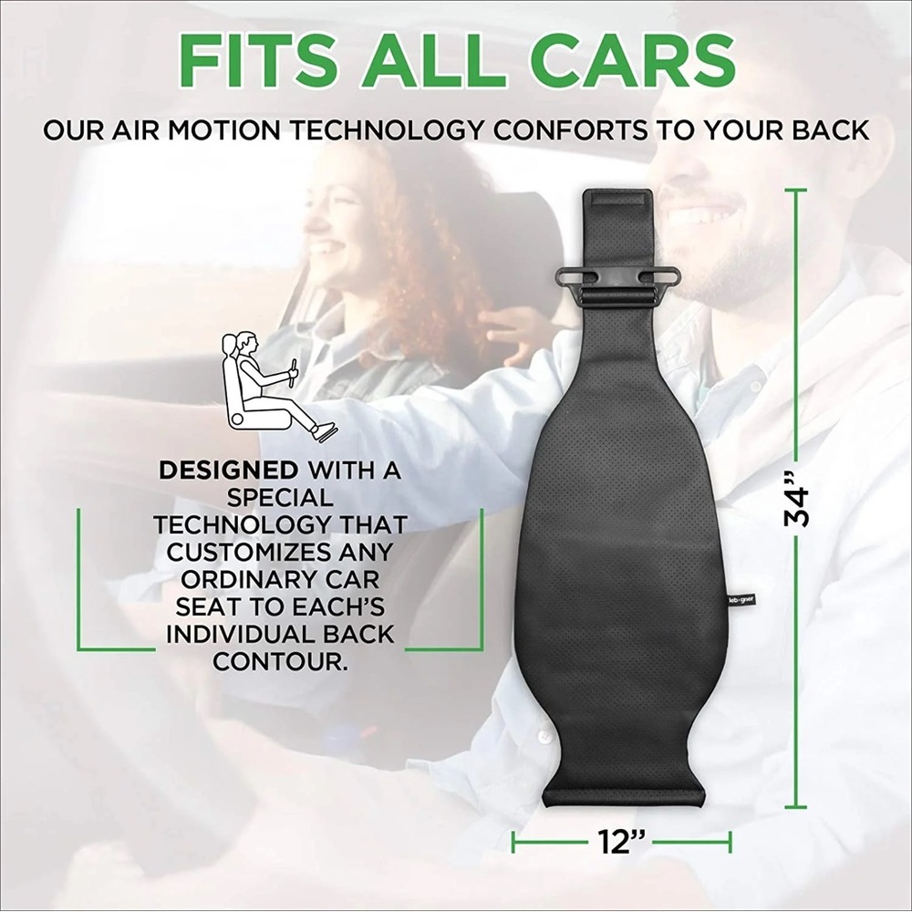 Lumbar Support Back Cushion for Car- Air Motion Backrest for Lower Back Pain set - Picture 5 of 10
